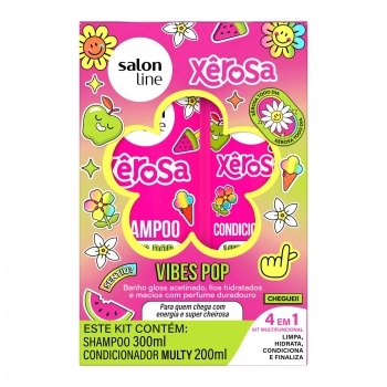 KIT SHAMPOO+CONDICIONADOR SALON LINE 300/200ML XEROSA VIBES POP