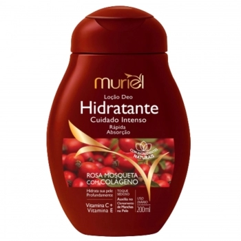 LOÇÃO HIDRATANTE CORPORAL MURIEL 200ML ROSA MOSQUETA COM COLAGENO