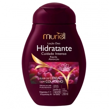 LOÇÃO HIDRATANTE CORPORAL MURIEL 200ML CEREJA COM COLAGENO