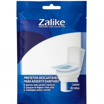 PROTETOR DESCARTAVEL ZALIKE ASSENTO SANITARIO COM 6 FOLHAS