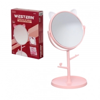 ESPELHO WESTERN HOME GATINHO REDONDO 15CM DIAMETRO