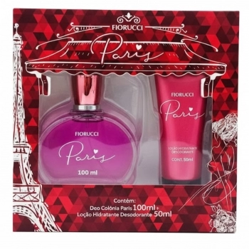 KIT FIORUCCI DEO COLONIA FEMININO PARIS 100ML + LOCAO HIDRATANTE DESODORANTE 50ML