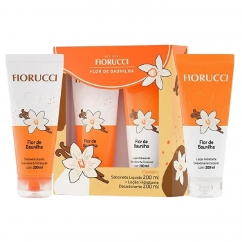 KIT FIORUCCI SABONETE LIQUIDO 200ML+LOCAO HIDRATANTE 200ML FLOR DE BAUNILHA
