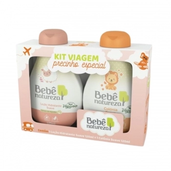 KIT BEBE NATUREZA LOCAO HIDRATANTE CORPO + COLONIA 120/120ML SUAVE EXTRATO ALGODAO