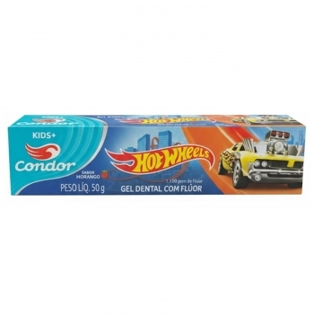 GEL DENTAL CONDOR HOTWHEELS 3511 50G KIDS APARTIR 6 ANOS COM FLUOR