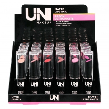 BATOM MATTE UNI COM 24 UNIDADES ULTRA MATTE LIPSTICK UN-BA41DS