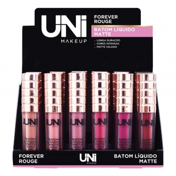 BATOM LIQUIDO MATTE UNI COM 24 UNIDADES FOREVER ROUGE UN-BA133DS
