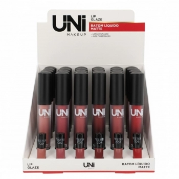 BATOM LIQUIDO MATTE UNI COM 24 UNIDADES LIP GLAZE UN-BA227DS