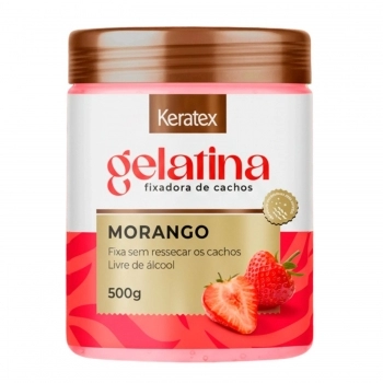 GELATINA KERATEX 500G ATIVADORA DE CACHOS MORANGO