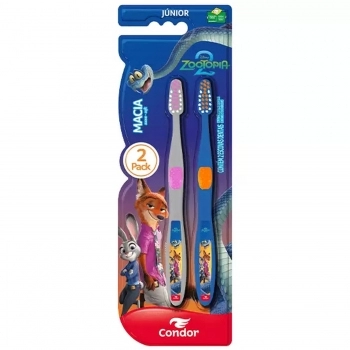 ESCOVA DENTAL CONDOR JUNIOR COM 2 UNIDADES ZOOTOPIA 8260-0