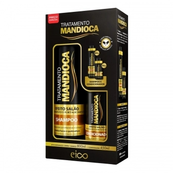 KIT SHAMPOO + CONDICIONADOR EICO 800/450ML MANDIOCA