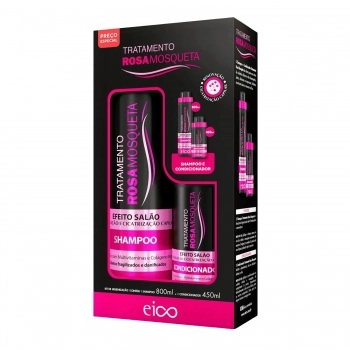 KIT SHAMPOO + CONDICIONADOR EICO 800/450ML ROSA MOSQUETA
