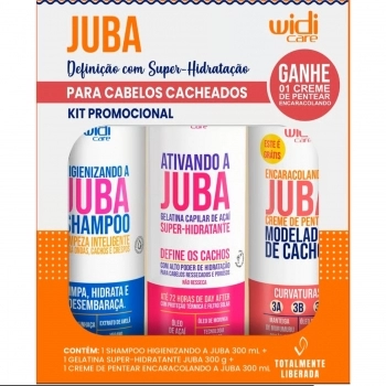 KIT JUBA ENCARACOLANDO WIDI CARE SHAMPOO 300ML + GELATINA 300G + CREME DE PENTEAR GRATIS
