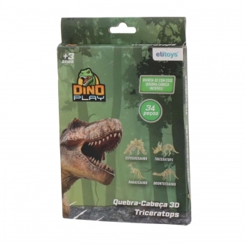 QUEBRA CABEÇA ETITOTS 36PC DINO PLAY 3D APARTIR 3 ANOS