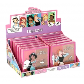 PALET BLUSH / ILUMINADOR E BRONZER FENZZA C/ 12 UNIDADES PRINCESAS DIS128