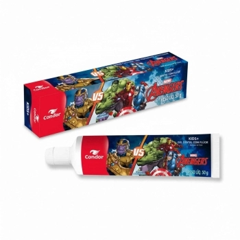 GEL DENTAL CONDOR AVENGERS 8211 50G KIDS A PARTIR DE 6 ANOS COM FLUOR