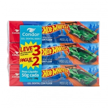 GEL DENTAL CONDOR AVENGERS 8211 50G KIDS A PARTIR DE 6 ANOS COM FLUOR