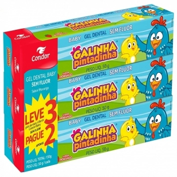 GEL DENTAL CONDOR GALINHA PIN 3513 50G L3P2 0/2AN S/FLUOR