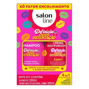 KIT SHAMPOO + CREME MULTIFUNCIONAL SL 300ML DEFINICAO CACHOS OSTENTACAO