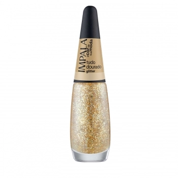 ESMALTE IMPALA A COR DA SUA MODA GLITTER TUDO DOURADO SEM BLISTER 1081