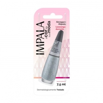 ESMALTE IMPALA A COR DA SUA MODA GLITTER PRATA DEMAIS COM BLISTER 1080