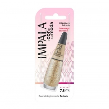 ESMALTE IMPALA A COR DA SUA MODA GLITTER TUDO DOURADO COM BLISTER 1081