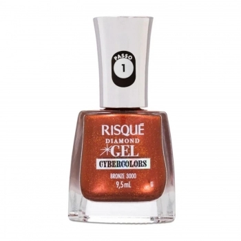 ESMALTE RISQUE DIAMOND GEL CYBERCOLORS BRONZE 3000 MET SB