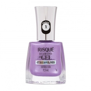ESMALTE RISQUE DIAMOND GEL CYBERCOLORS EUFORIA LILAS MET SB