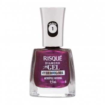 ESMALTE RISQUE DIAMOND GEL CYBERCOLORS METROPOLE NOTURNA MET SB