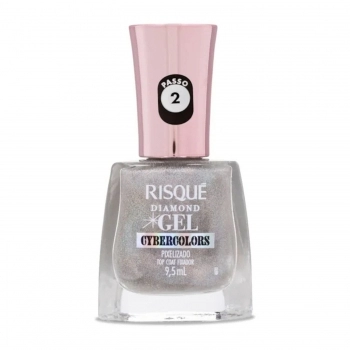 ESMALTE RISQUE DIAMOND GEL CYBERCOLORS TOP COAT FIXADOR PIXELIZADO SB