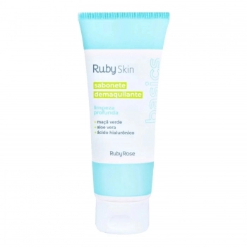 SABONETE FACIAL RUBY ROSE 120ML SKIN DEMAQUILANTE MAÇA VERDE HB-325