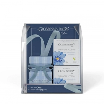 KIT MINI COLONIA 20ML+2SABONETE 90GR GIOVANA BABY BLUE