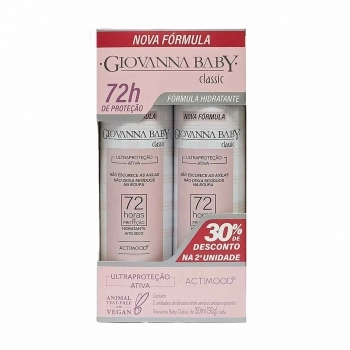 KIT DESODORANTE AEROSOL GIOVANNA BABY 150ML CLASSIC 72 HORAS C/ 2 UNIDADES