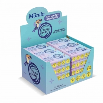 LENCO UMEDECIDO MUNILA TA NA MAO MINI DISPLAY C/ 24UN