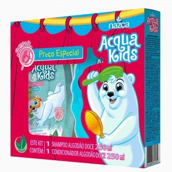 KIT SHAMPOO + CONDICIONADOR ACQUA KIDS 250ML ALGODAO DOCE