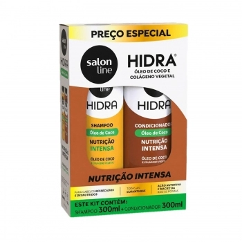 KIT SHAMPOO+CONDICIONADOR SALON LINE 300ML HIDRA OLEO DE COCO E COLAGENO