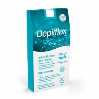 FOLHAS DEPILATORIAS SOBRANCELHAS DEPILFLAX 10PR PRO DESIGNER TURQUESA