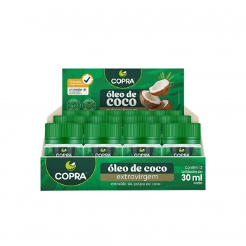 DISPLAY OLEO DE COCO COPRA 30ML EXTRAVIRGEM C/12 UNIDADES