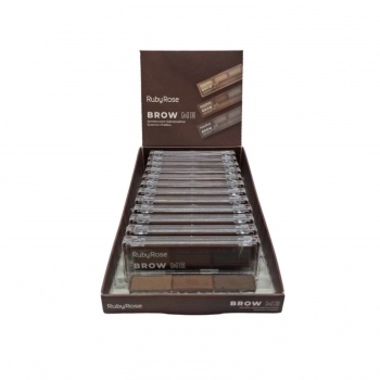 PALETA SOMBRA SOBRANCELHA RUBY ROSE BROW ME C/12UN HBE2516 -3