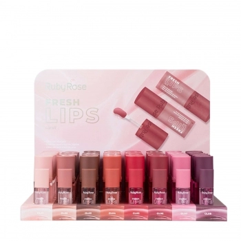 DISPLAY LIP OIL RUBY ROSE FRESH LIPS C/48UN EM 8 CORES HB-L6526