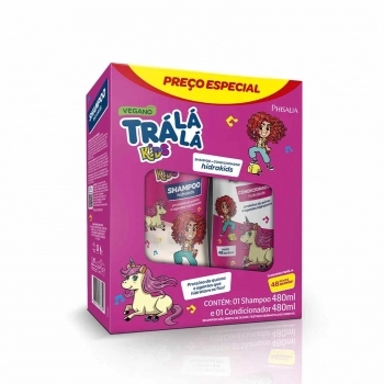KIT SHAMPOO+CONDICIONADO TRA LA LA 480ML HIDRAKIDS PERSONAGENS