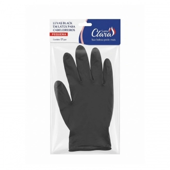 LUVA SANTA CLARA DESCARTAVEL LATEX P/ CABELEIREIROS 2UN PRETA PEQUENA 1187 S/PO