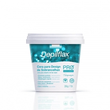CERA DEPILATORIA PARA SOBRANCELHAS DEPILFLAX 200G PRO DESIGNER TURQUESA
