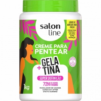 CREME PARA PENTEAR SALON LINE 1K +GELATINA SUPER DEFINICAO