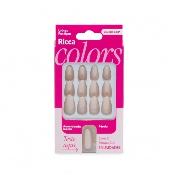 UNHA POSTIÇA RICCA PEROLA AMENDOADA MEDIA 30UN 2882 #