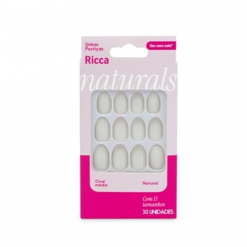 UNHA POSTIÇA RICCA NATURAL OVAL MEDIA 30UN 2878 #