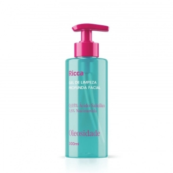 GEL LIMPEZA FACIAL RICCA 300ML ANTIOLEOSIDADE 3861