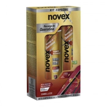 KIT SHAMPOO + CONDICIONADOR NOVEX 300ML RECARGA DE QUERATINA