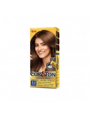 TINTURA NIELY COR&TON KIT 5.3 CASTANHO CLARO DOURADO
