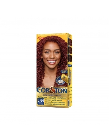 TINTURA NIELY COR&TON KIT 6.66 VERMELHO CARMIM